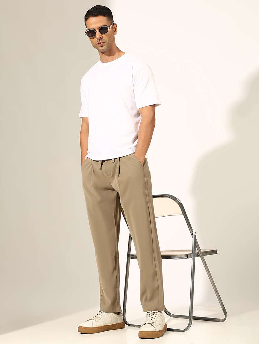 men solid mid rise straight chino trouser - 22244234 -  Standard Image - 4