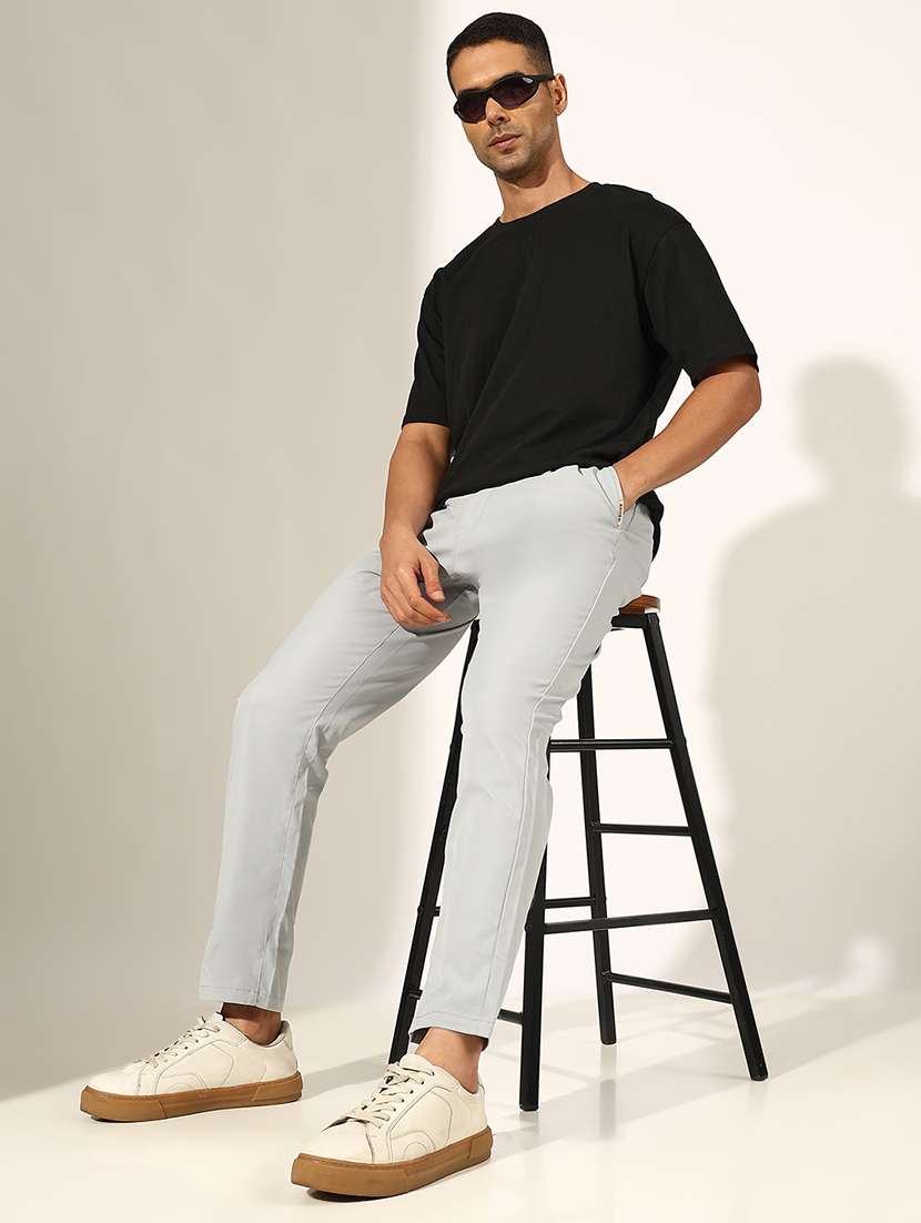 men solid mid rise straight chino trouser - 22244235 -  Standard Image - 4