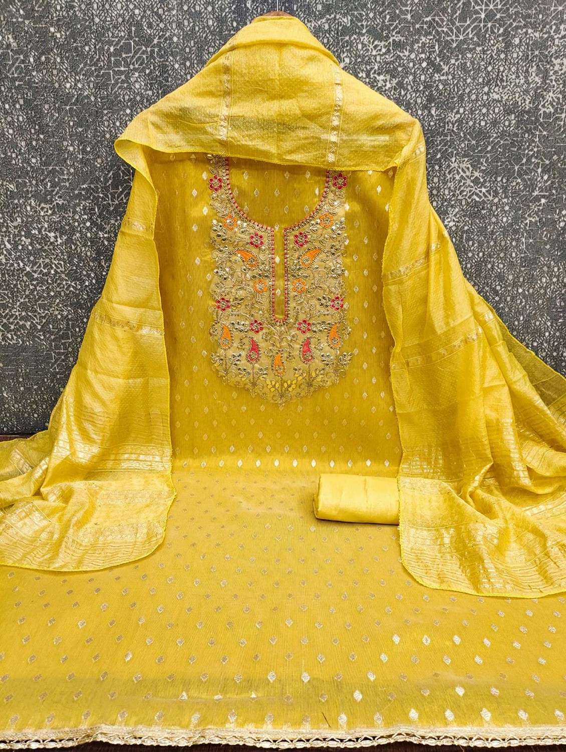 women self design embroidered unstitched suit set - 22244258 -  Standard Image - 1