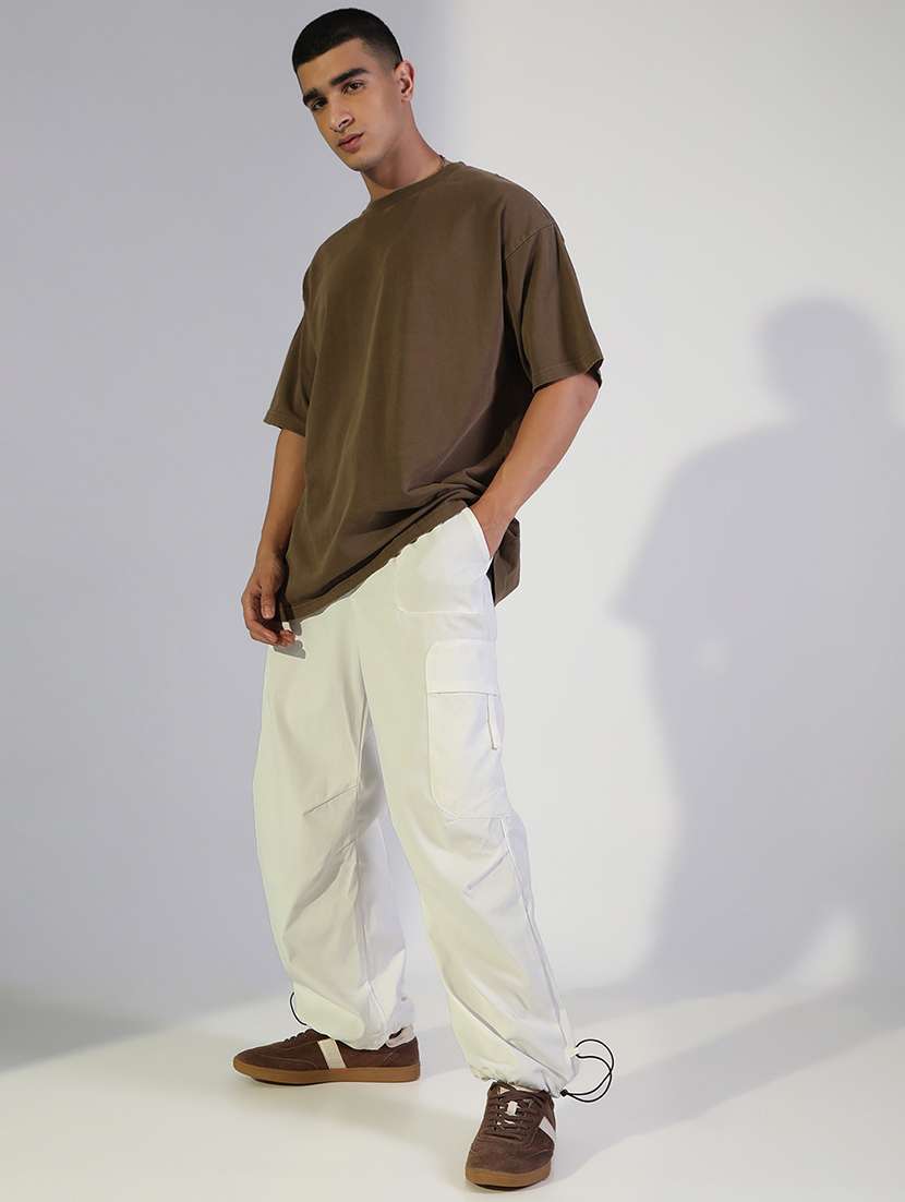 men solid mid rise relaxed fit parachute pants - 22244259 -  Standard Image - 4