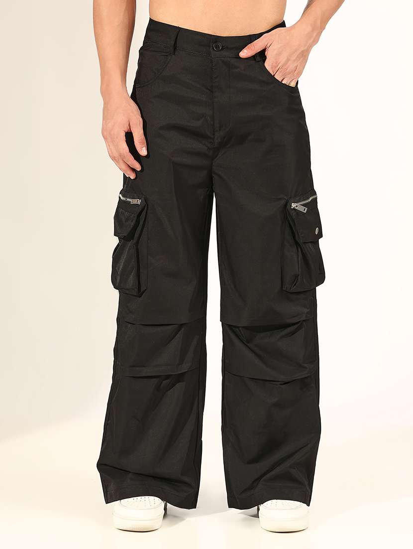 men solid mid rise relaxed fit cargo - 22244261 -  Standard Image - 1