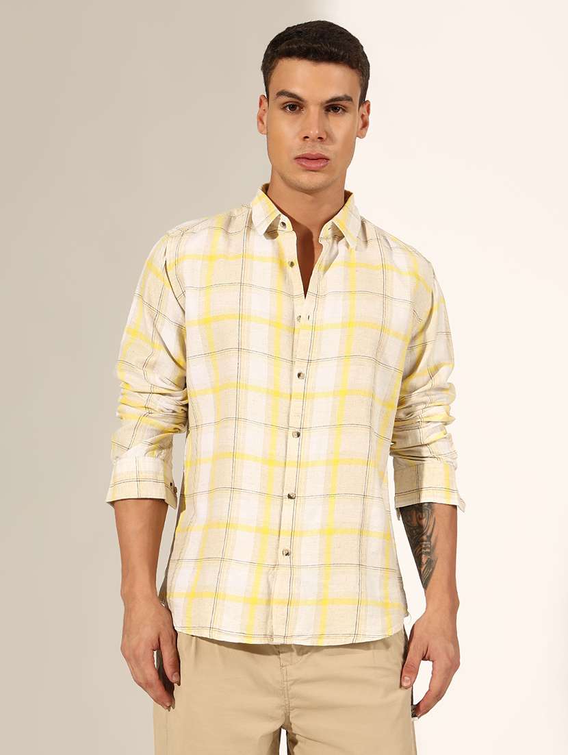 men checkered long sleeve regualr fit casual shirt - 22244269 -  Standard Image - 1
