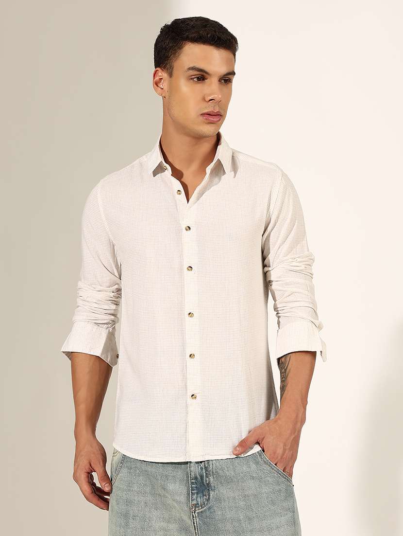 men checkered long sleeve regualr fit casual shirt - 22244275 -  Standard Image - 1