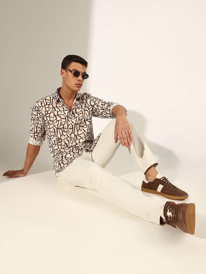 men printed long sleeve regualr fit casual shirt - 22244276 -  Standard Image - 4