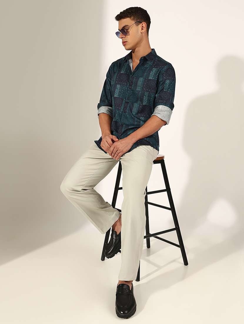 men printed long sleeve regualr fit casual shirt - 22244277 -  Standard Image - 4