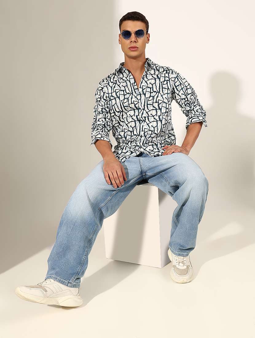 men printed long sleeve regualr fit casual shirt - 22244278 -  Standard Image - 4