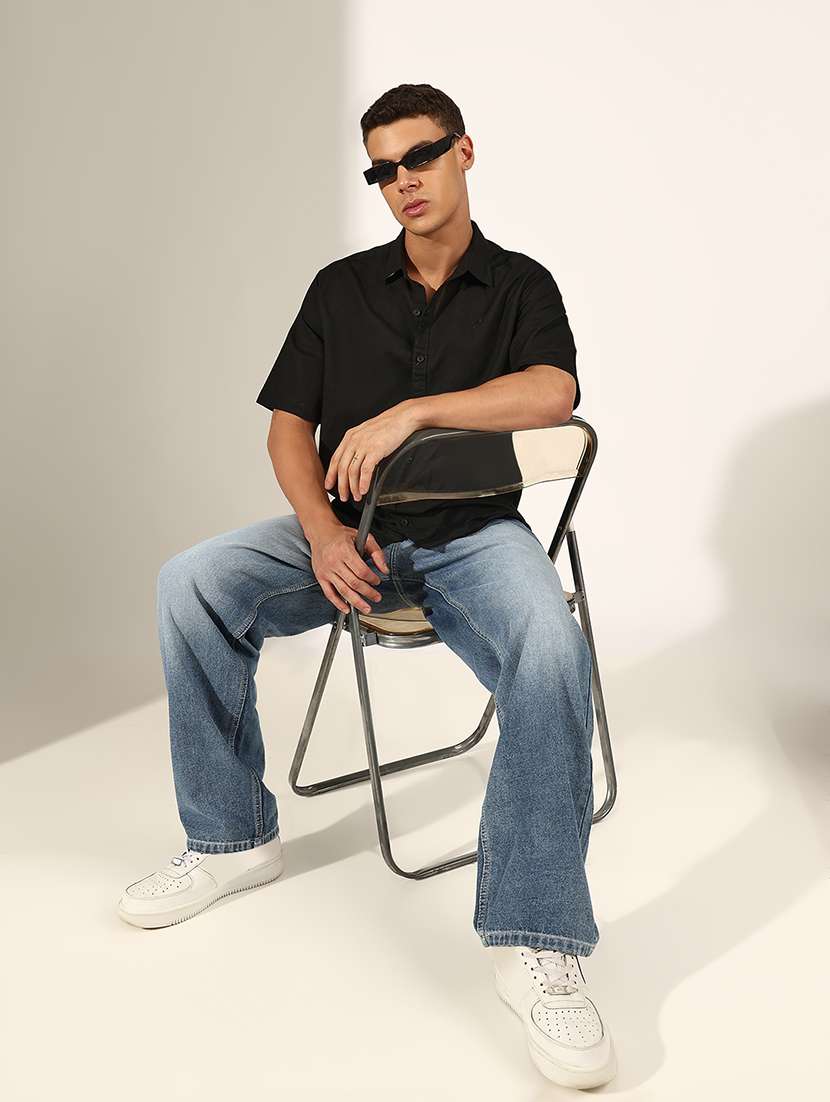 men solid short sleeve regular fit casual shirt - 22244282 -  Standard Image - 4