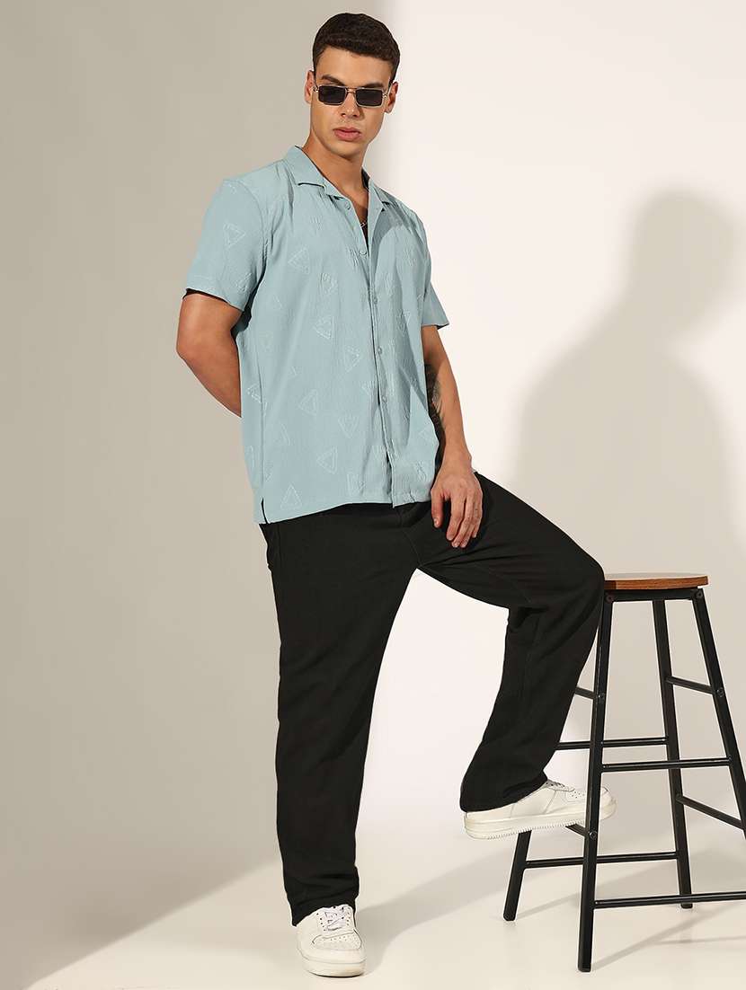 men self design short sleeve loose fit casual shirt - 22244284 -  Standard Image - 4