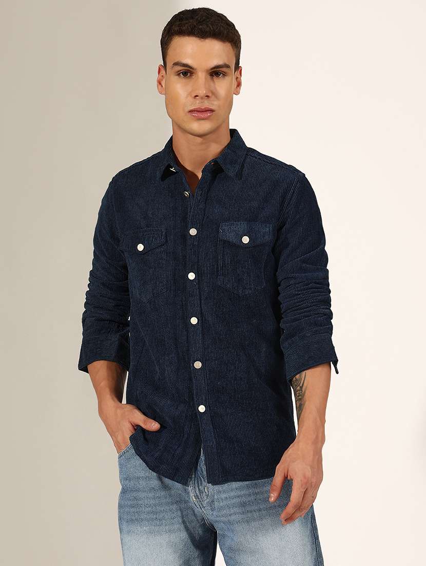 men solid long sleeve regular fit casual shirt - 22244287 -  Standard Image - 1