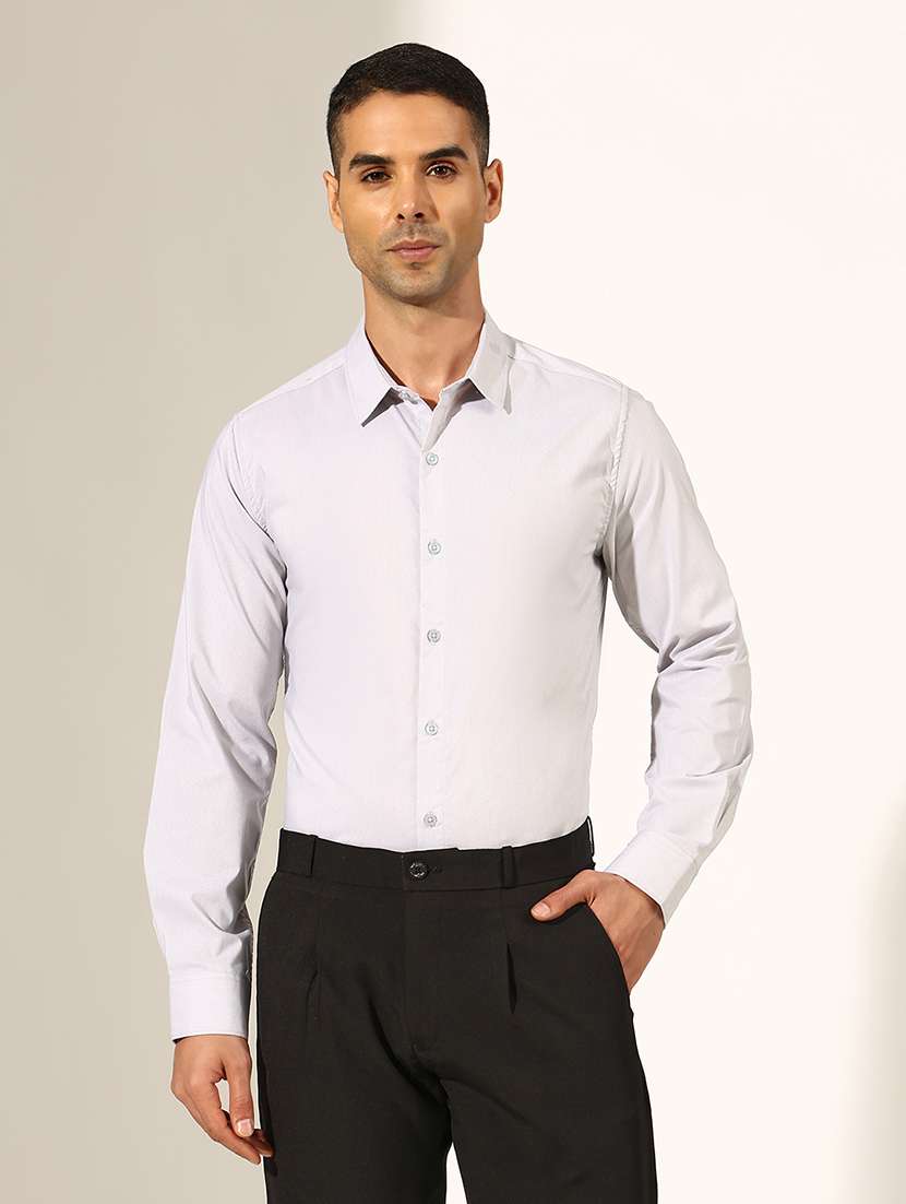 men solid long sleeve slim fit shirt - 22244291 -  Standard Image - 1