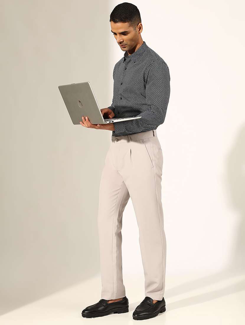 men printed collared long sleeve slim fit shirt - 22244292 -  Standard Image - 4