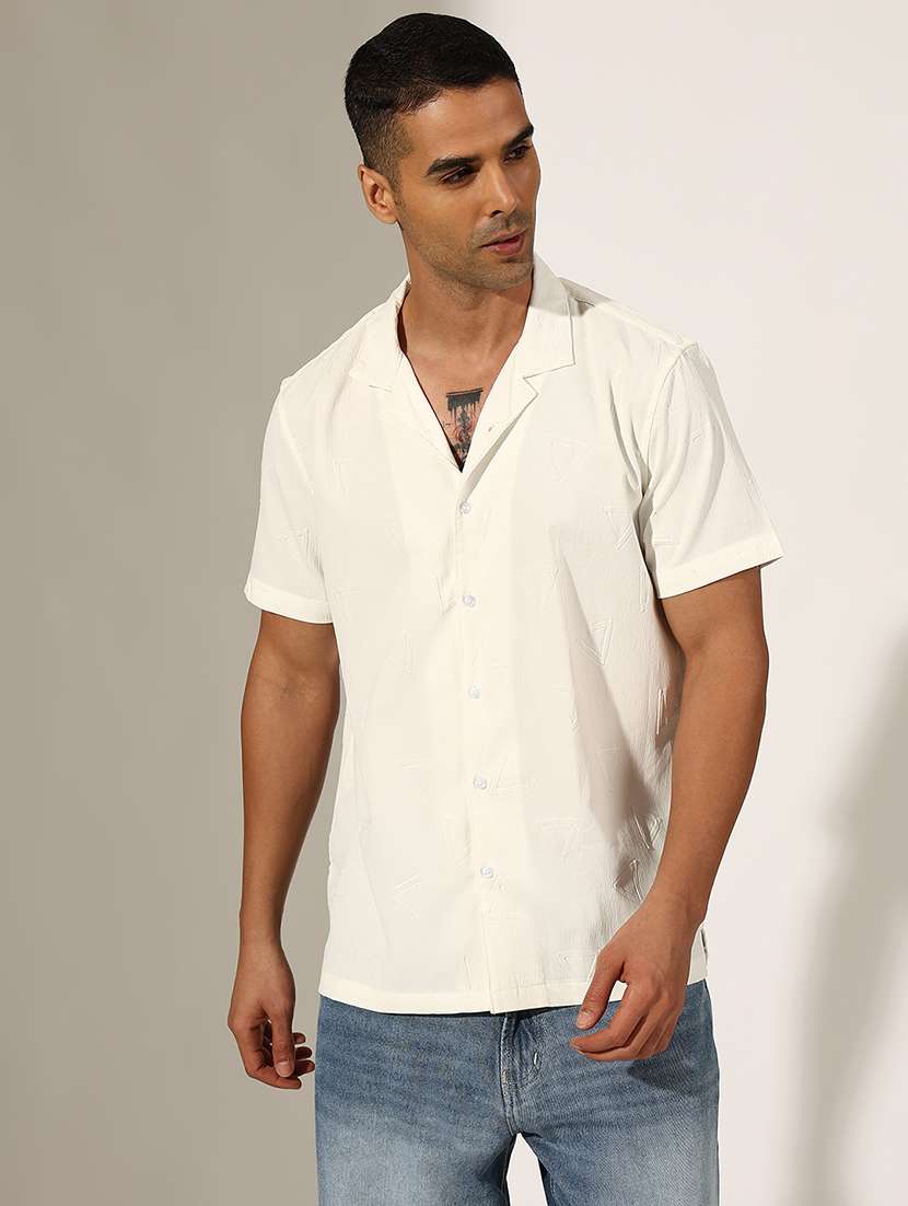 men self design short sleeve loose fit casual shirt - 22244295 -  Standard Image - 1