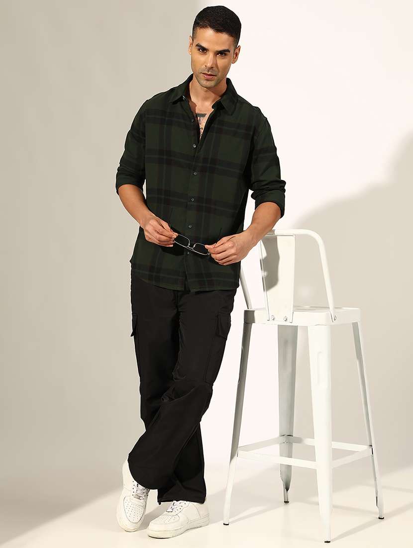 men checkered long sleeve regualr fit casual shirt - 22244300 -  Standard Image - 4