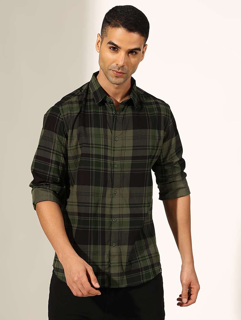 men checkered long sleeve regualr fit casual shirt - 22244301 -  Standard Image - 1