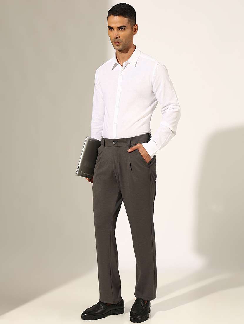 men solid collared long sleeve shirt - 22244302 -  Standard Image - 4