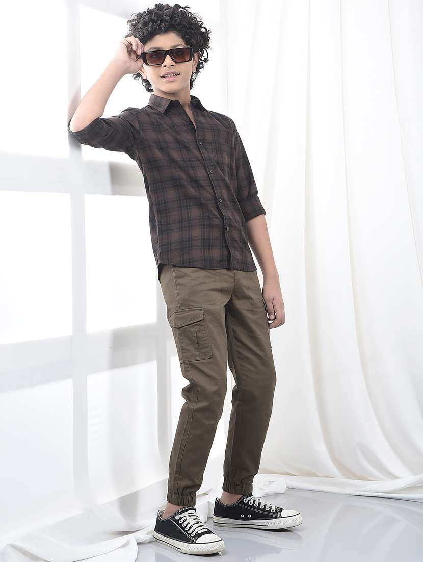 boys checkered collared long sleeve shirt - 22244307 -  Standard Image - 4