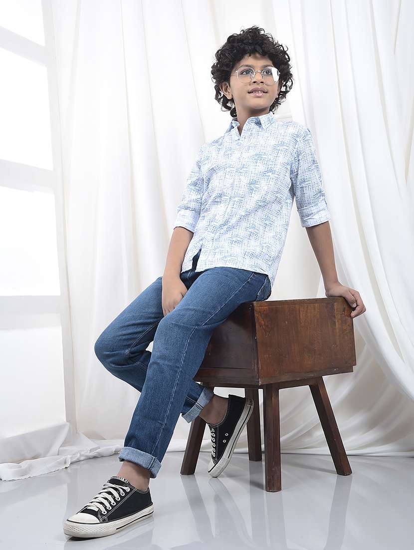 boys printed collared long sleeve shirt - 22244313 -  Standard Image - 4