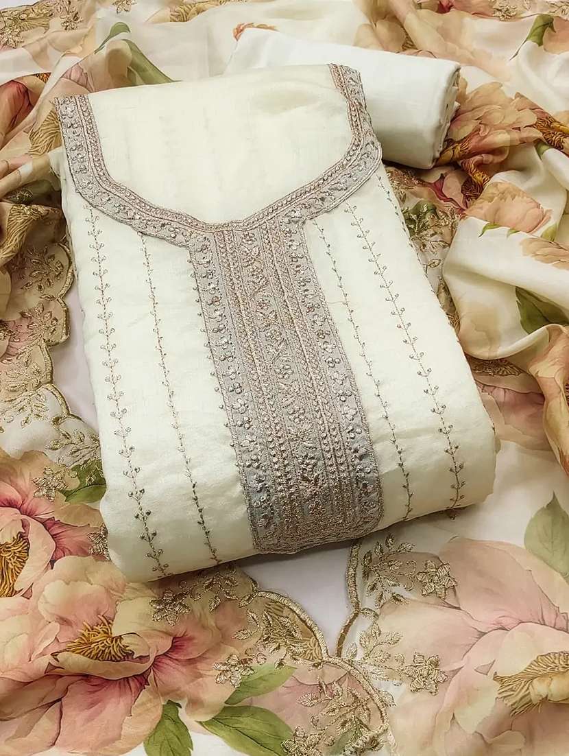 women solid with work unstitched suit set - 22244348 -  Standard Image - 1