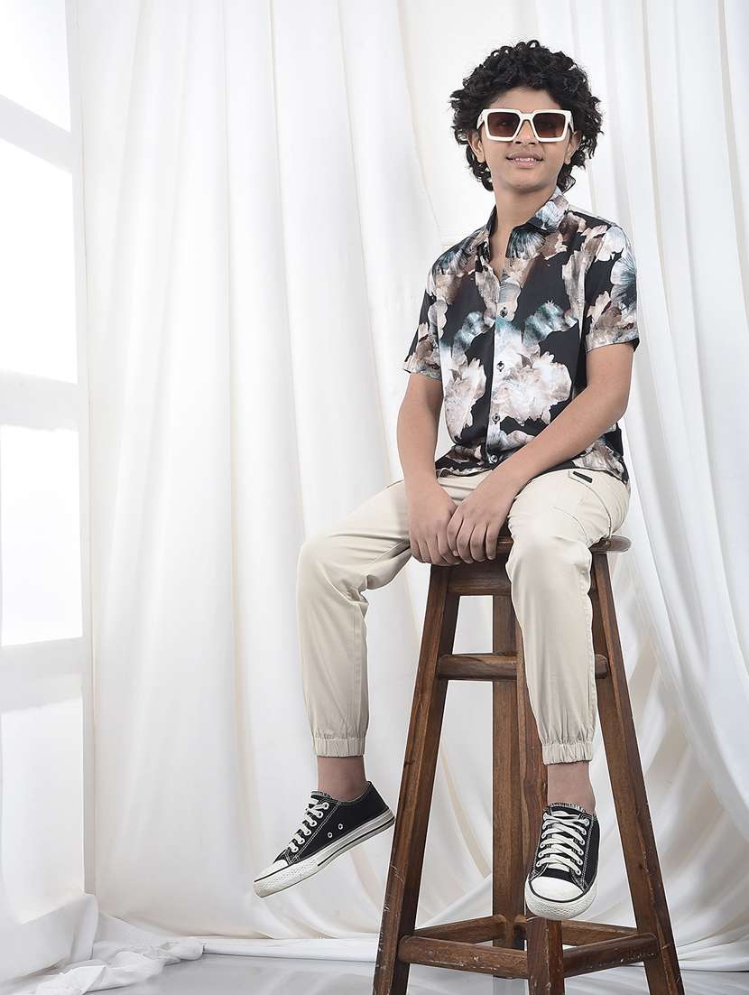 boys solid mid rise cargo - 22244351 -  Standard Image - 4