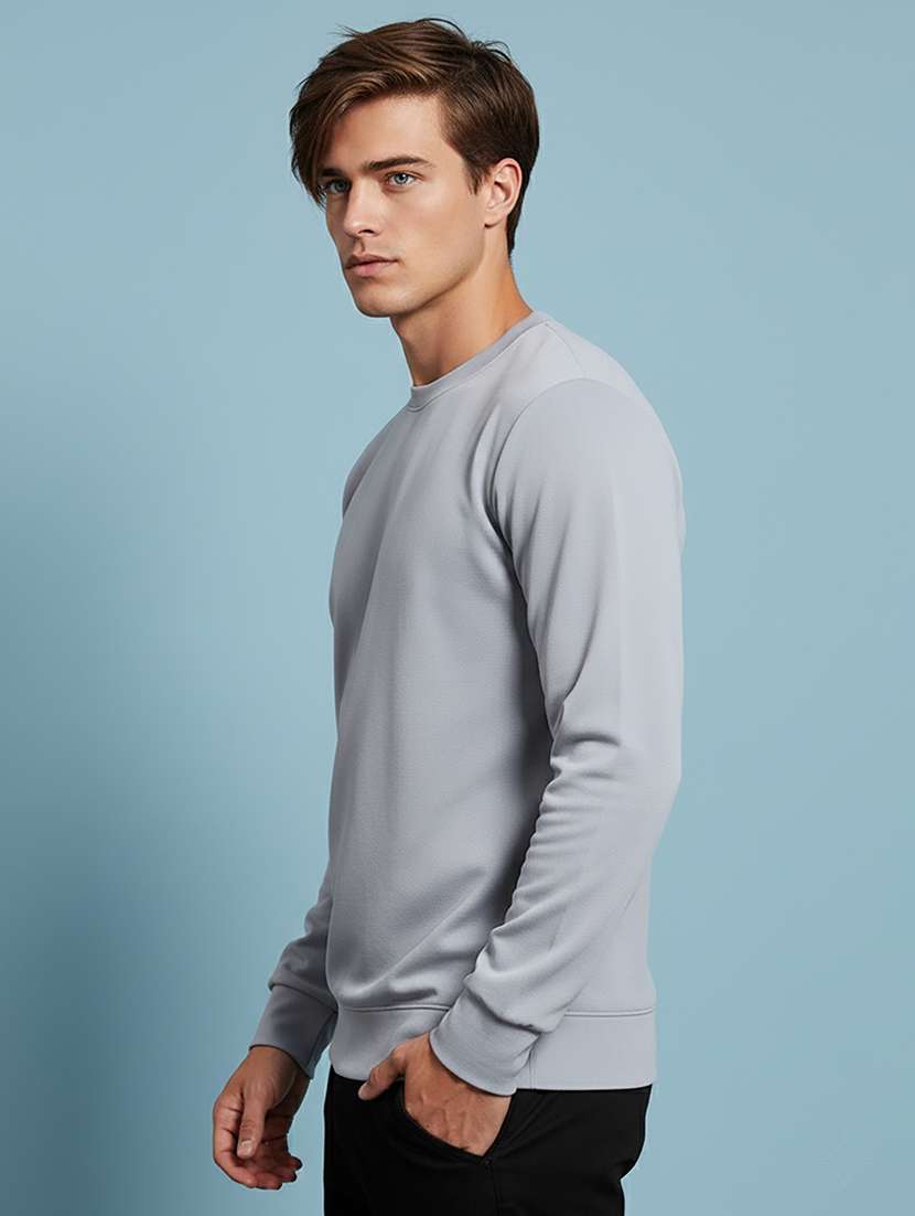 men solid long sleeve regular fit sweatshirt - 22244362 -  Standard Image - 1
