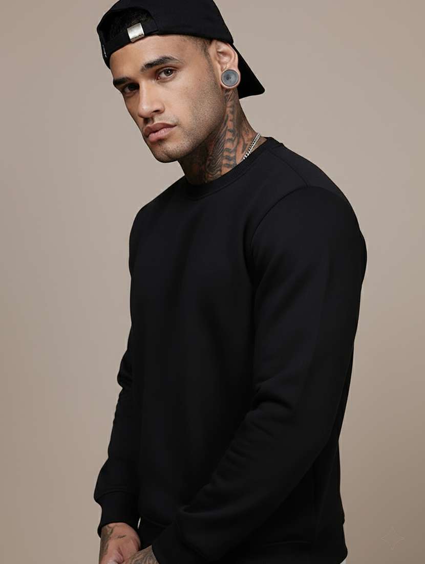 men solid long sleeve regular fit sweatshirt - 22244369 -  Standard Image - 1