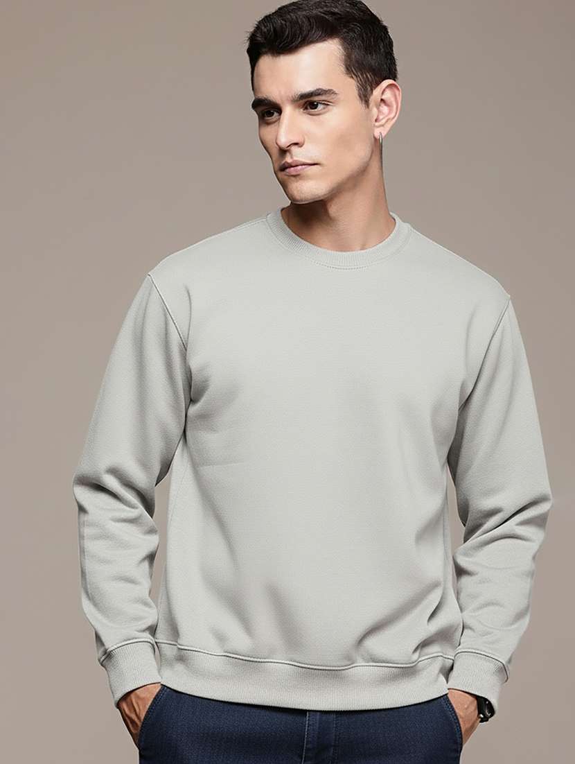men solid long sleeve regular fit sweatshirt - 22244370 -  Standard Image - 1