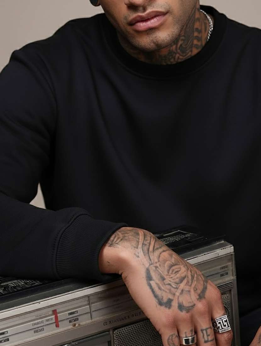 men solid long sleeve regular fit sweatshirt - 22244379 -  Standard Image - 4