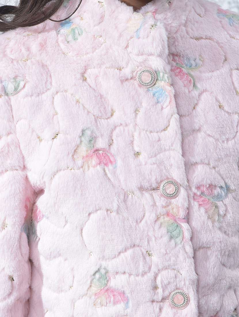 girls self designed long sleeve regular coat - 22244394 -  Standard Image - 6