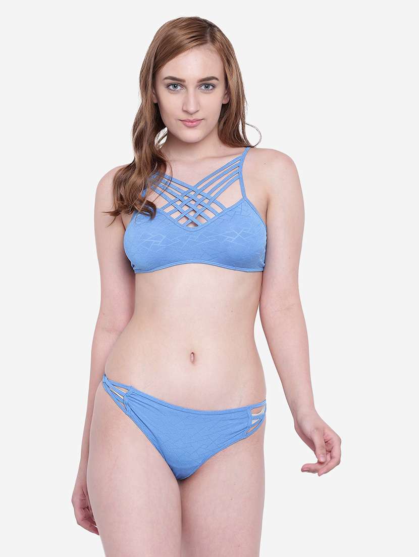 women solid bikini set
