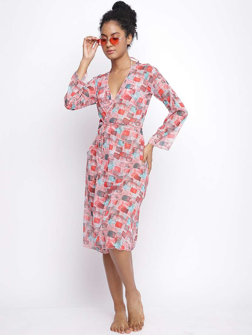 women printed swimwear bikini set with shrug - 22244422 -  Standard Image - 1