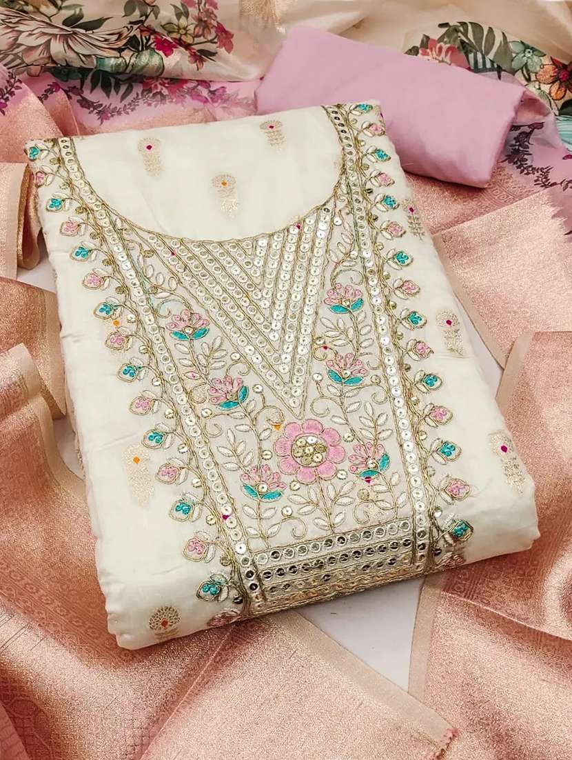 women self design embroidered unstitched suit set - 22244520 -  Standard Image - 1