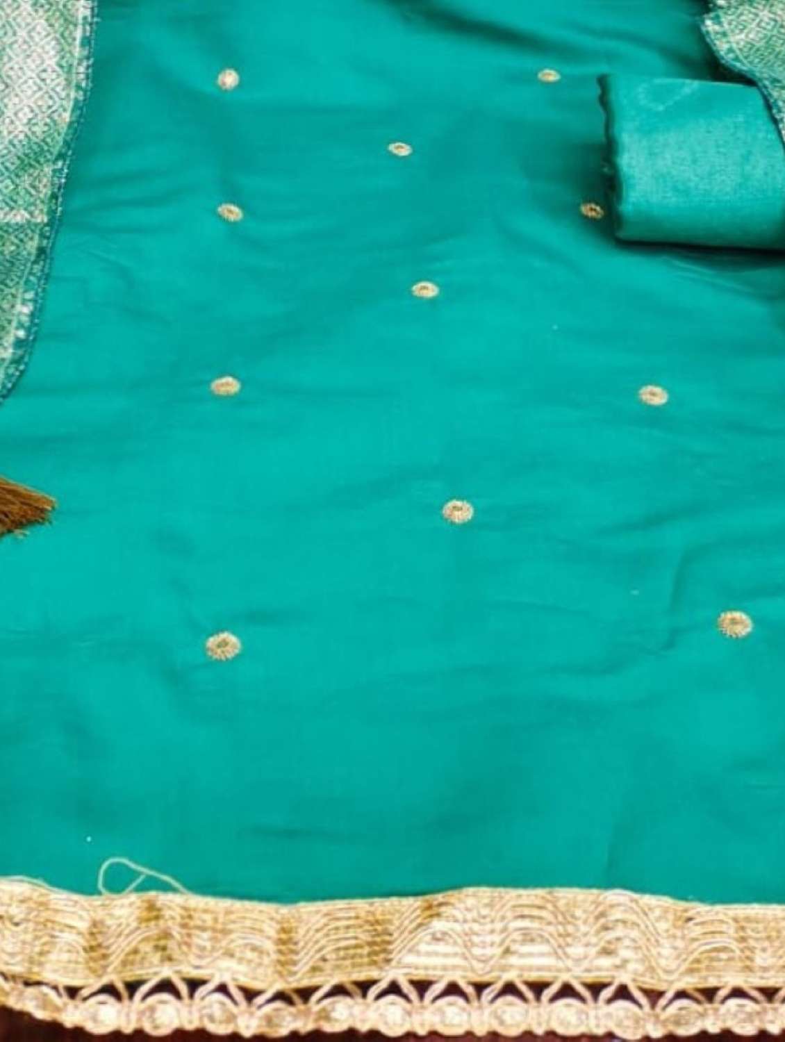 women solid with work unstitched suit set - 22244625 -  Standard Image - 4