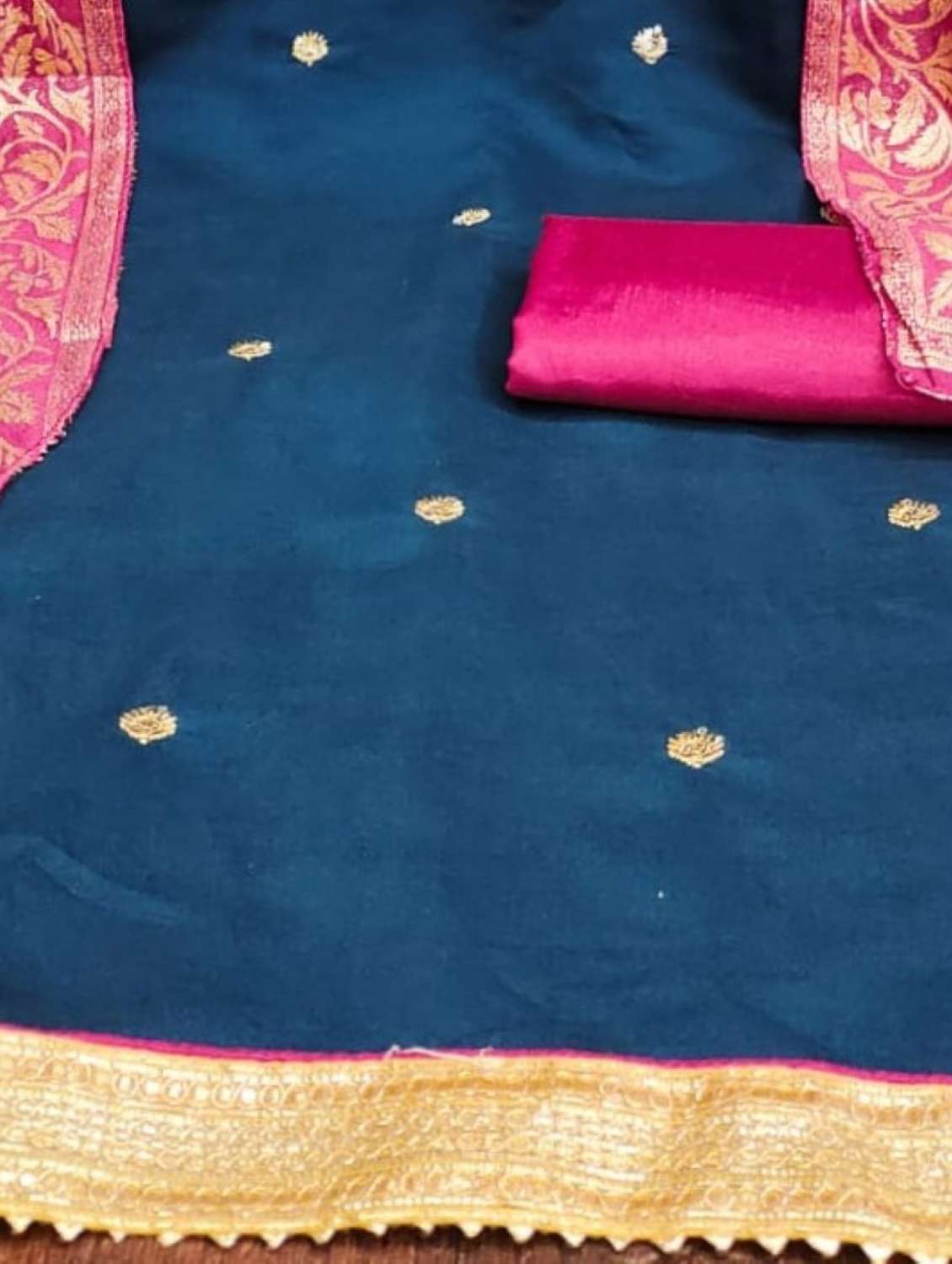 women solid with work unstitched suit set - 22244626 -  Standard Image - 4