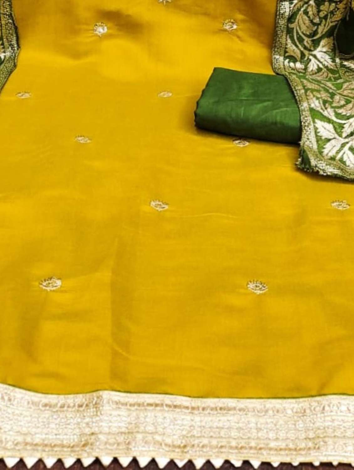 women solid with work unstitched suit set - 22244627 -  Standard Image - 4