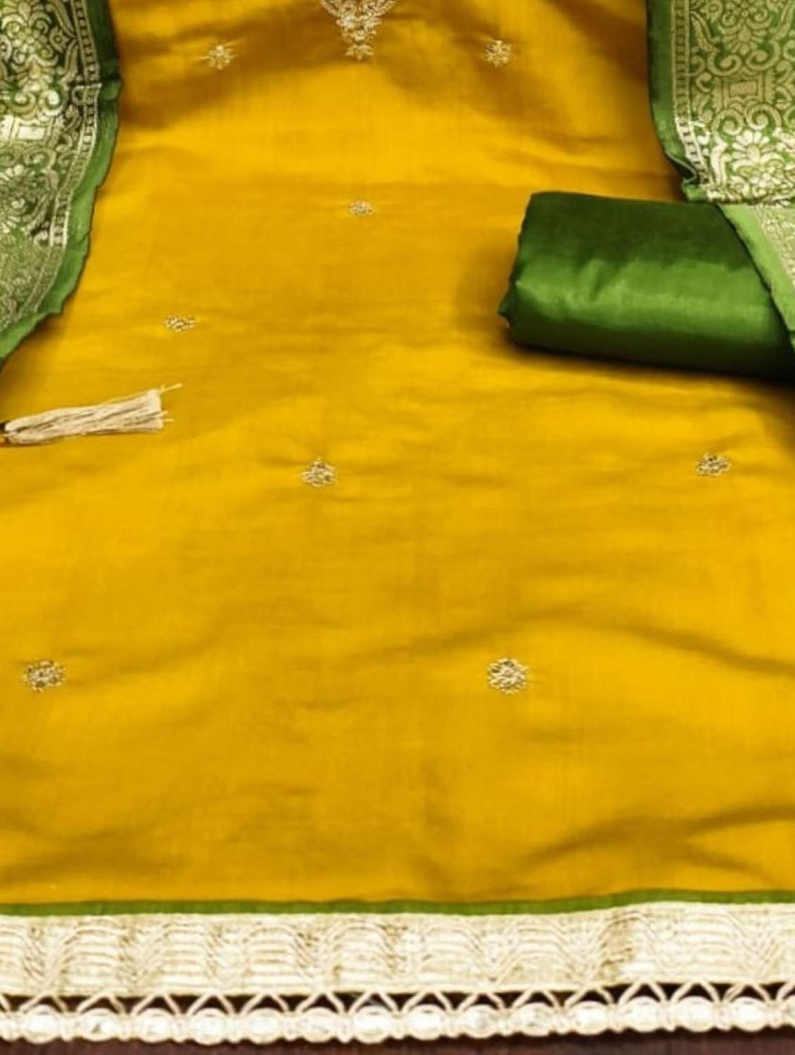 women solid with work unstitched suit set - 22244633 -  Standard Image - 4