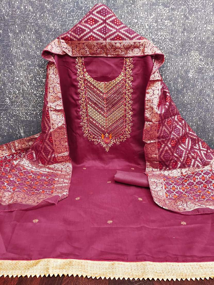 women solid with work unstitched suit set - 22245356 -  Standard Image - 1