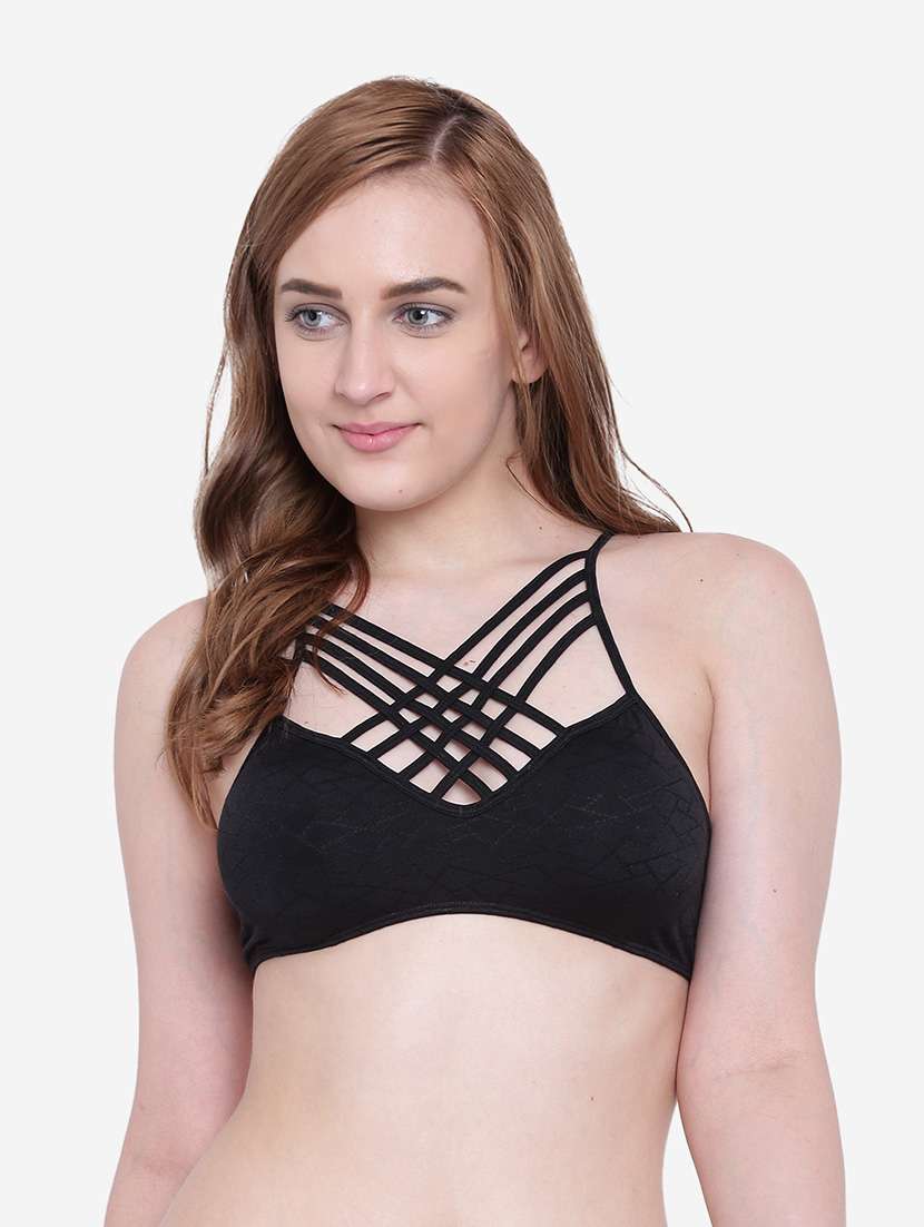 women solid lightly padded bralette