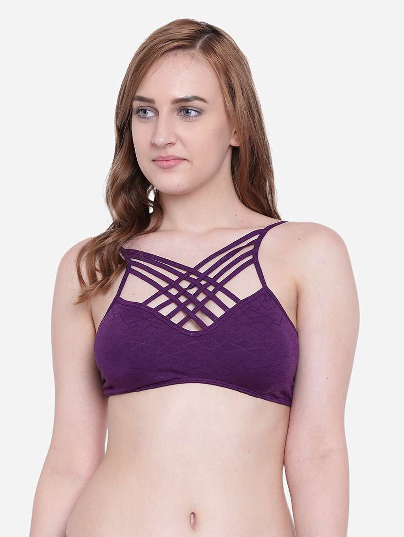 women solid lightly padded bralette