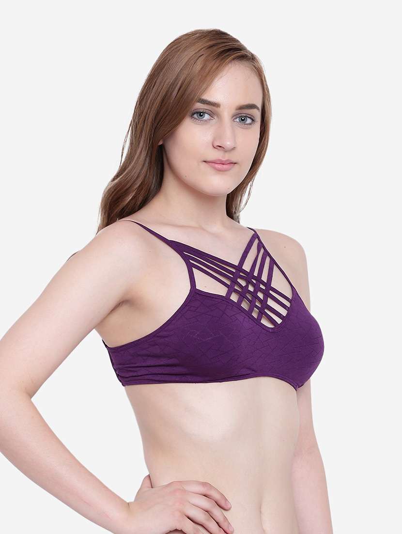 women solid lightly padded bralette - 22245658 -  Standard Image - 1