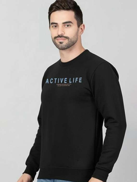 men typographic long sleeve regular fit sweatshirt - 22245679 -  Standard Image - 1