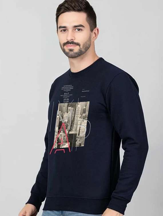 men printed long sleeve regular fit sweatshirt - 22245692 -  Standard Image - 1