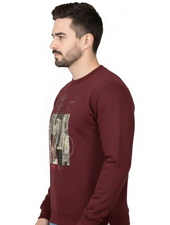 men printed long sleeve regular fit sweatshirt - 22245693 -  Standard Image - 1