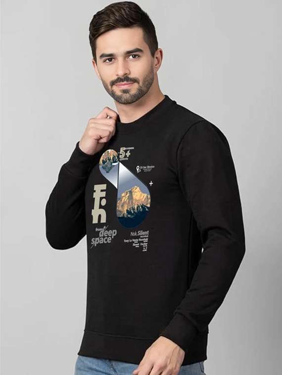 men printed long sleeve regular fit sweatshirt - 22245694 -  Standard Image - 1