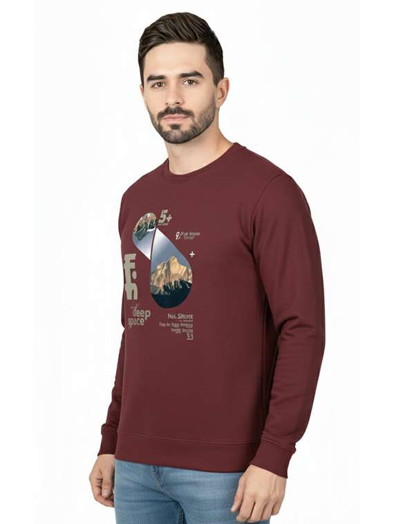men printed long sleeve regular fit sweatshirt - 22245695 -  Standard Image - 1