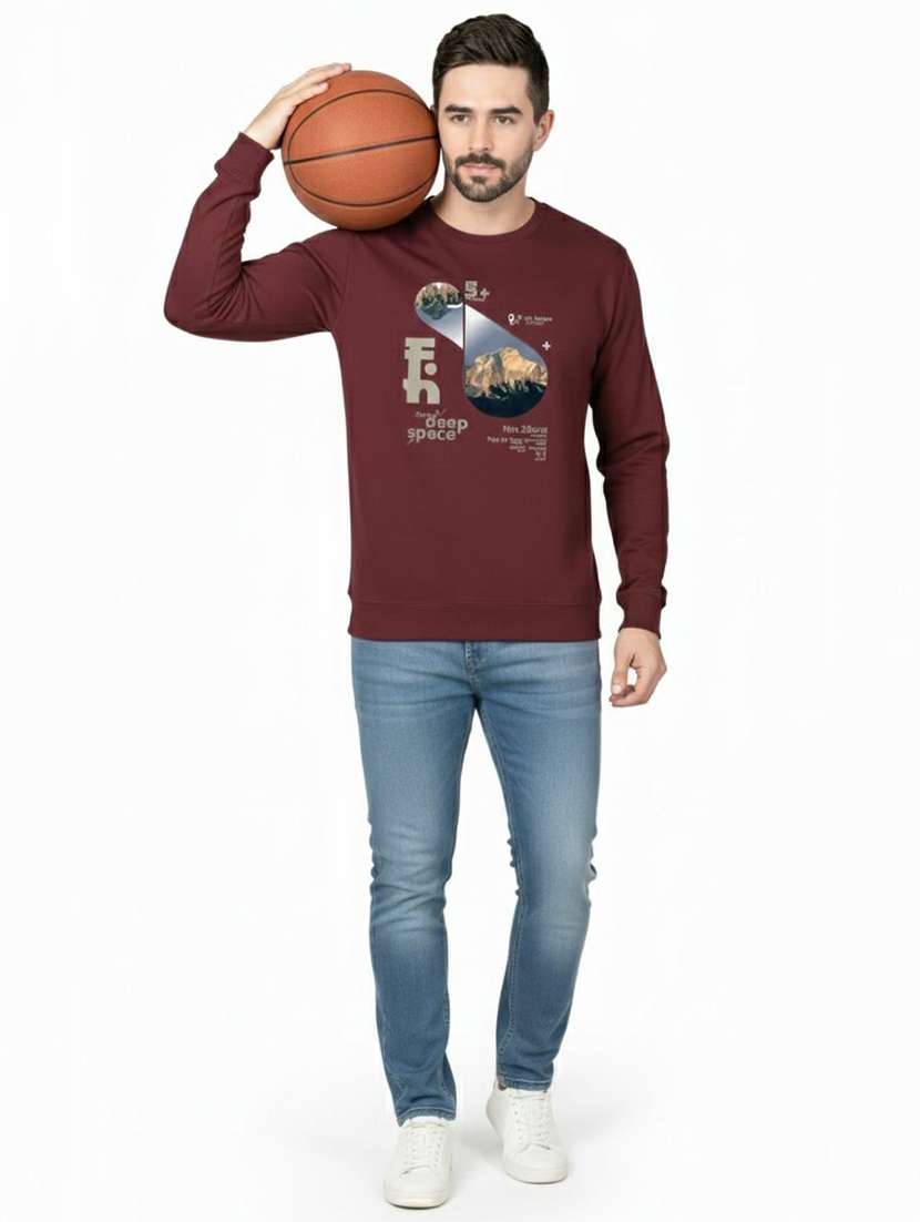 men printed long sleeve regular fit sweatshirt - 22245695 -  Standard Image - 4