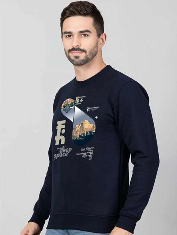 men printed long sleeve regular fit sweatshirt - 22245696 -  Standard Image - 1