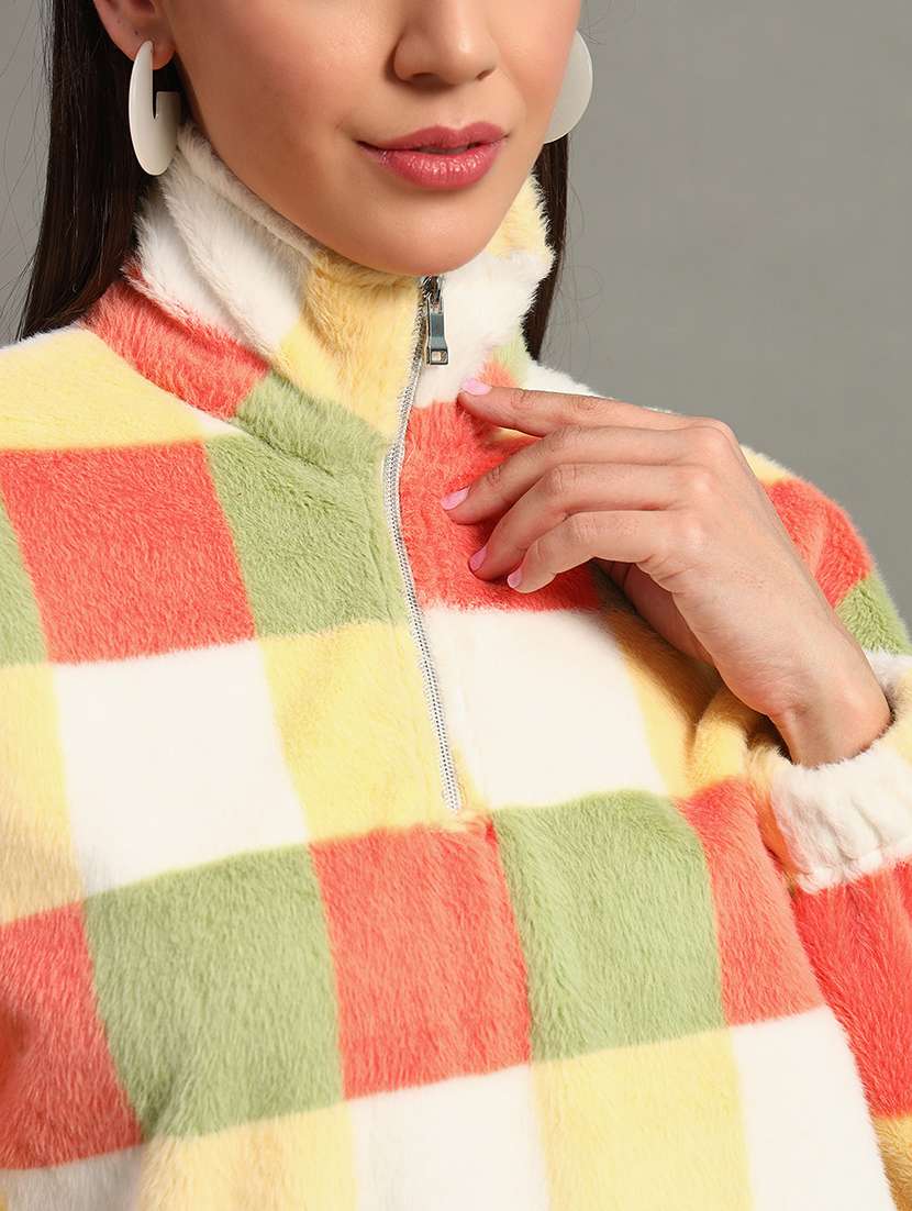  women checkered long sleeve sweatshirt - 22245706 -  Standard Image - 4