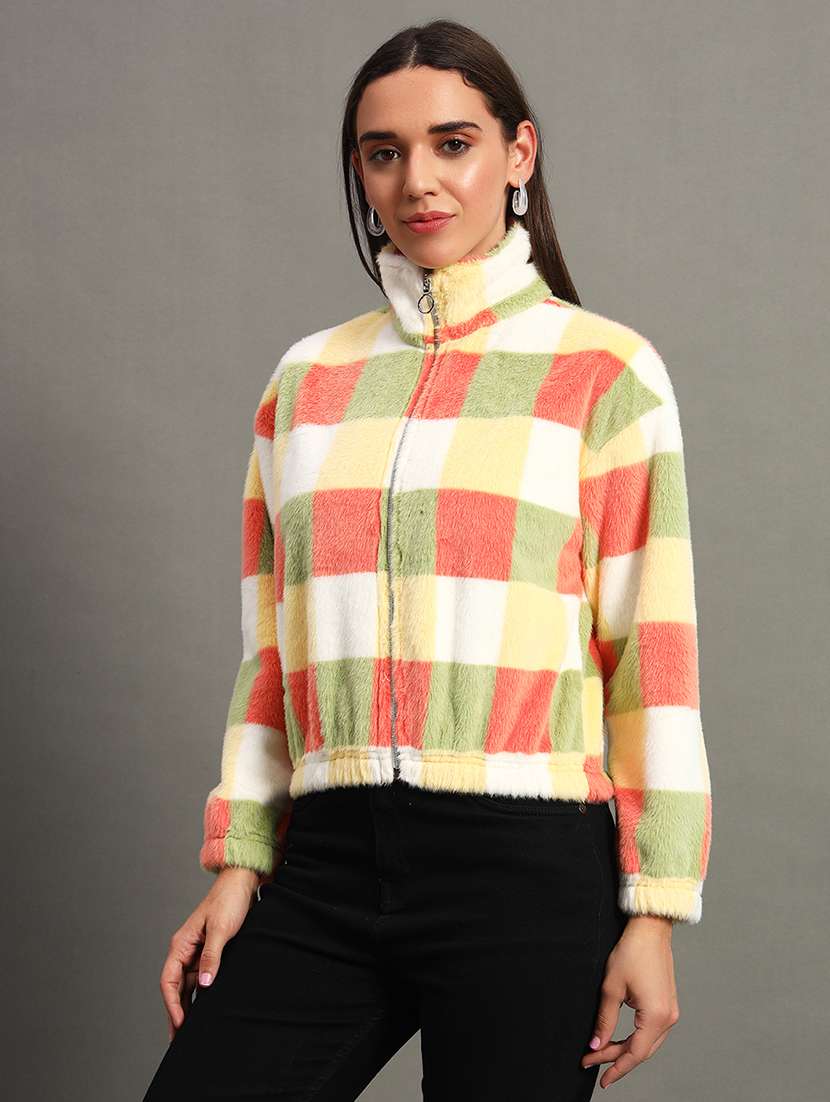  women checkered long sleeve sweatshirt - 22245710 -  Standard Image - 1