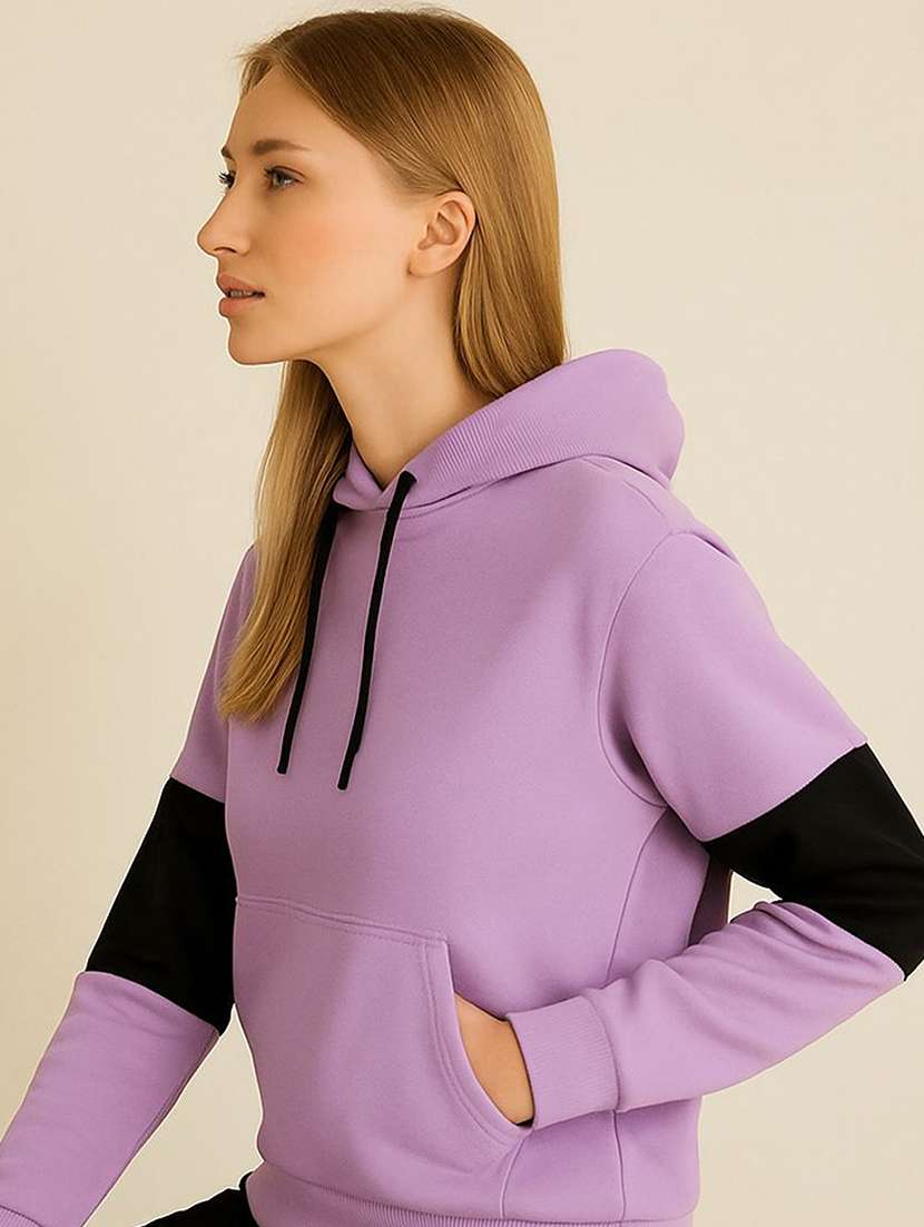  women tapered long sleeve hooded sweatshirt - 22245712 -  Standard Image - 1