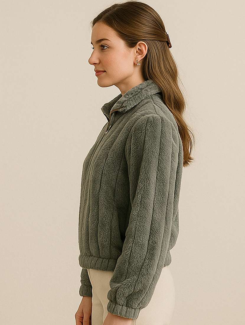 women solid long sleeve sweatshirt - 22245717 -  Standard Image - 1